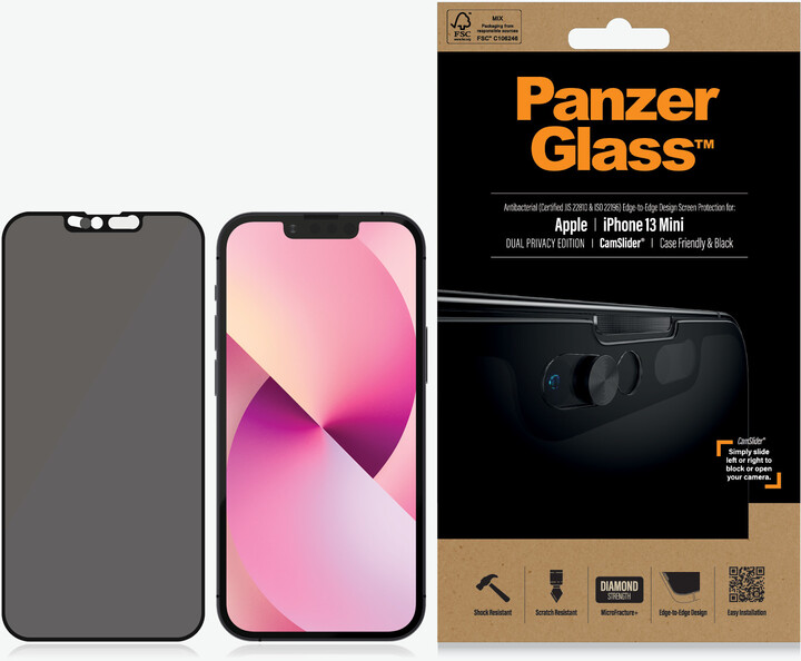 PanzerGlass ochranné sklo Edge-to-Edge s CamSlider® (krytkou přední kamery) pro Apple iPhone 13 Pro Max, černá_444797268