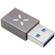 FIXED redukce USB-C - USB-A 3.0, OTG, šedá