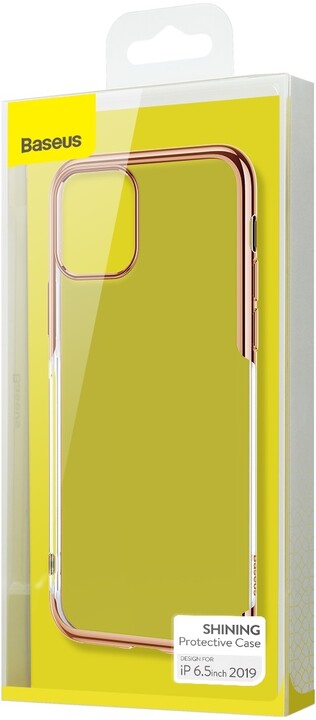 BASEUS Shining Series gelový ochranný kryt pro Apple iPhone 11 Pro Max, zlatá_638041586