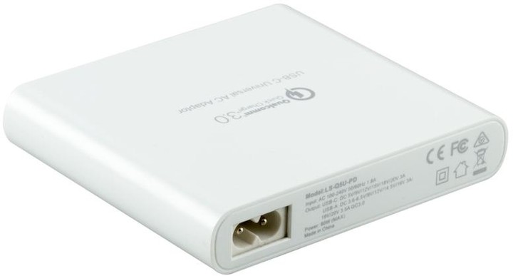 HYPER HyperJuice 80W USB-C nabíjecí adaptér s 4 x QC 3.0 USB, bílý_499178595