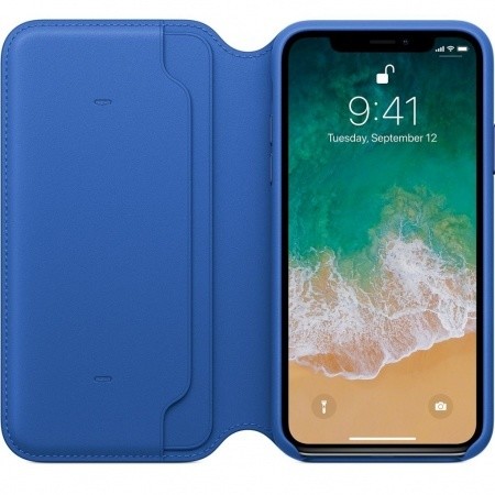 Apple iPhone X Leather Case, elektro modrá_851968255