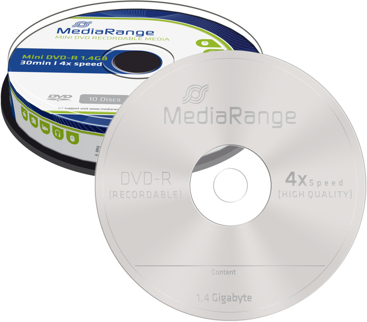 MediaRange DVD-R 8cm 1,4GB 4x, Spindle 10ks_660750207