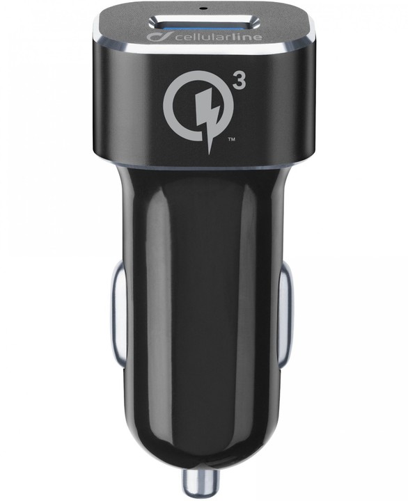 Cellularline Tetra Force Set USB autonabíječky a USB-C kabelu 18W, Qualcomm® Quick Charge 3.0, černá_1360938934