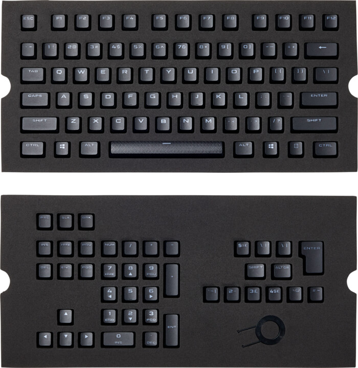 Corsair vyměnitelné klávesy PBT Double-shot, Cherry MX, 104/105 kláves, černé, US/UK_2112187687
