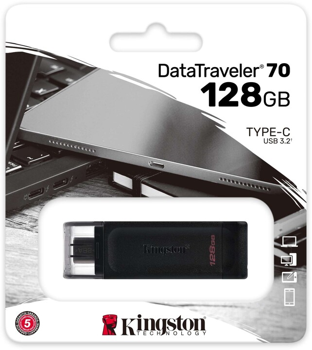 Kingston DataTraveler 70 - 128GB, černá_1303339133