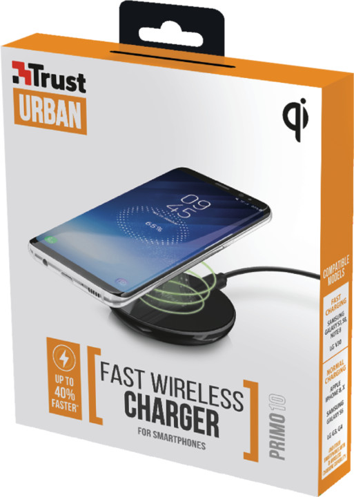 Trust Primo 10 Fast Wireless Charger for smartphones, černá_1019291504
