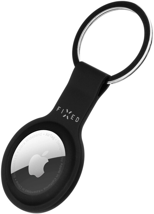 FIXED silikonové pouzdro s kroužkem Silky pro Apple AirTag, černá_332046816