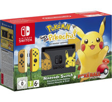 Nintendo Switch, černá/žlutá + Pokémon: Let&#39;s Go Pikachu + Poké Ball_1371891722