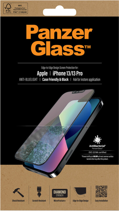 PanzerGlass ochranné sklo Edge-to-Edge s Anti-Bluelight pro Apple iPhone 13 / 13 Pro, černá_1771674441