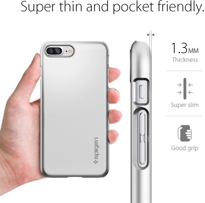 Spigen Thin Fit pro iPhone 7 Plus, satin silver_636902660