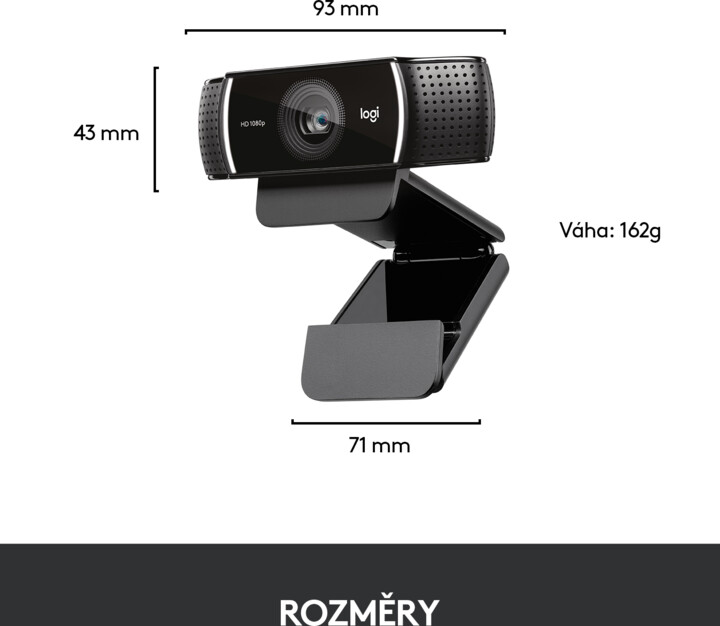 Logitech Webcam C922 Pro Stream, černá