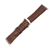 FIXED Berkeley kožený řemínek pro Apple Watch 42mm a 44mm se stříbrnou sponou, hnědý_957286214