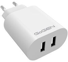 GoGEN síťová nabíječka ACH 206, 2x USB-A, 24W, bílá_1891836038