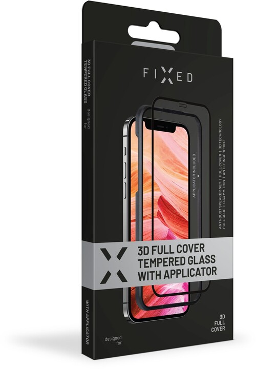 FIXED Ochranné tvrzené sklo 3D Full-Cover pro Apple iPhone 7/8/SE(2020), s aplikátorem, černá_290600395