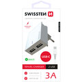 SWISSTEN síťový adaptér SMART IC, CE 2x USB 3 A Power + datový kabel USB/Type C 1,2m, bílá_1260495356