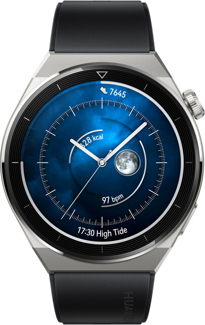 Huawei Watch GT 3 Pro 46 mm, Light Titanium Case, Black Fluoroelastomer Strap_777656130