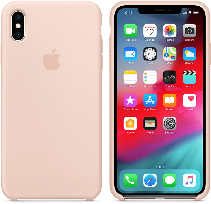 Apple silikonový kryt na iPhone XS Max, pískově růžová_1094322598