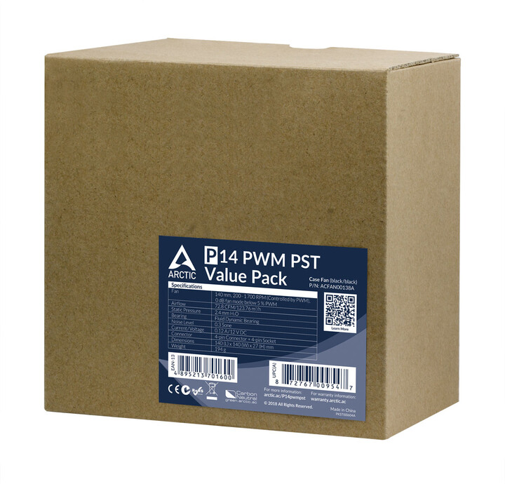 Arctic P14 PWM PST Value pack (5ks), 140mm_4388672