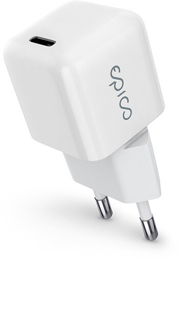EPICO síťová nabíječka GaN, USB-C, 30W, bílá + USB-C kabel, 1.2m_1208009764