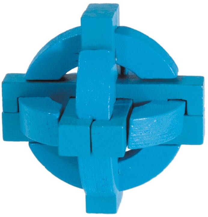 Hlavolam - IQ-test wooden puzzle Double disc, blue_978149077