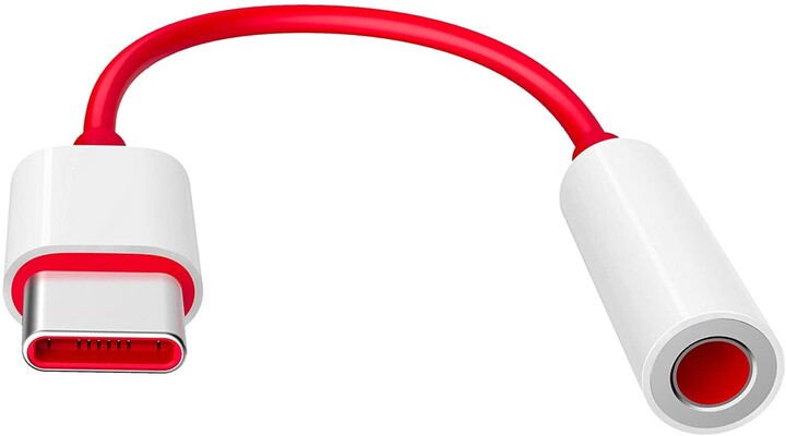 OnePlus adaptér USB-C - 3.5mm Jack, červeno/bílá_704594577