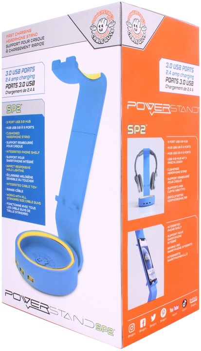 Cable Guy Powerstand SP2 nabíjecí stojan, 3x USB, modrý_1435756433