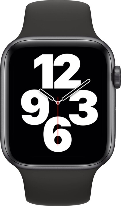 Apple Watch SE, 44mm, Space Gray, Black Sport Band_722649064