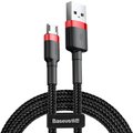 Baseus odolný nylonový kabel USB Micro 2.4A 1M, červená + černá_1605988331