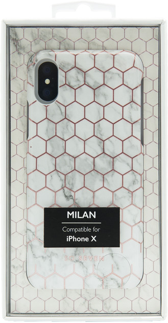 SoSeven pouzdro Fashion Milan Hexagonal Marble pro iPhone X/XS, bílo/růžovo/zlatá_1238470446