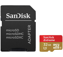 SanDisk Micro SDHC Extreme 32GB 90MB/s UHS-I U3 + SD adaptér_2115717583