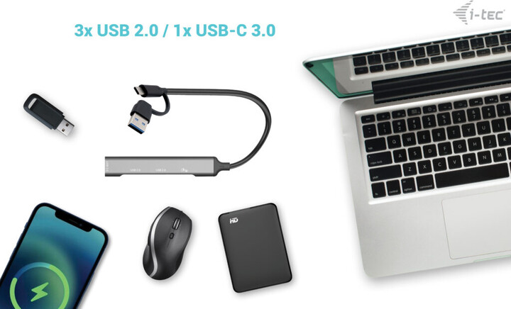i-tec HUB USB-A/USB-C - USB 3.0 + 3xUSB 2.0_1324311051