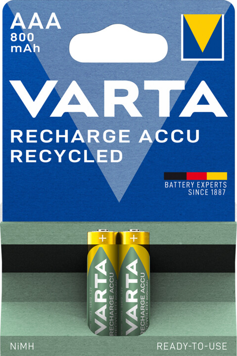 VARTA nabíjecí baterie Recycled AAA 800 mAh, 2ks_1198236568