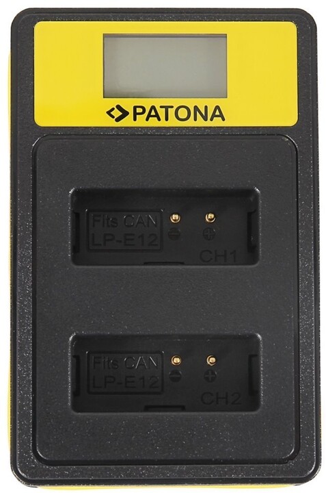 Patona nabíječka Dual Canon LP-E12 s LCD, USB