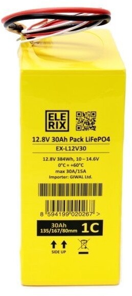 GWL/ELERIX EX-L12V30 - lithiová, 12V, 30Ah_1518791722