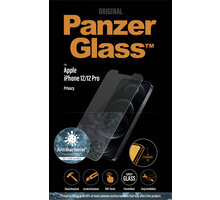 PanzerGlass ochranné sklo Standard Privacy pro iPhone 12/12 Pro, antibakteriální, 0.4mm, čirá