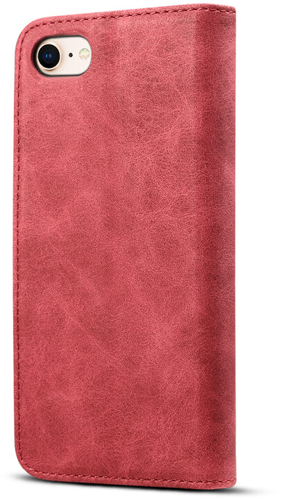 Lenuo Leather flipové pouzdro pro Apple iPhone SE 2020/8/7, červená_681428730
