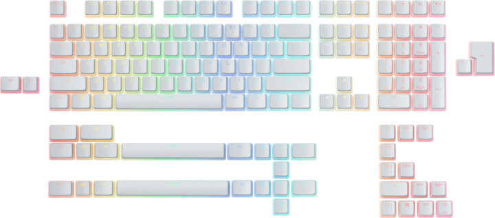 Glorious vyměnitelné klávesy Aura v2, 145 kláves, bílé, US