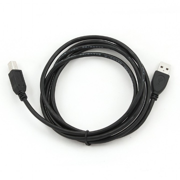 Gembird CABLEXPERT kabel USB A-B 1,8m 2.0 HQ zlacené kontakty, černá_2029185553