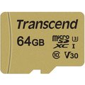 Transcend Micro SDXC 500S 64GB 95MB/s UHS-I U3 + SD adaptér_1498110488