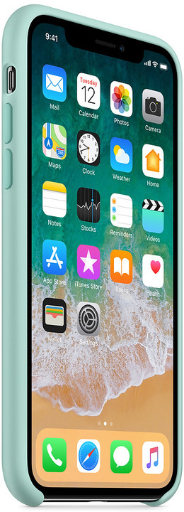 Apple silikonový kryt na iPhone X, brčálově zelený_1357512431