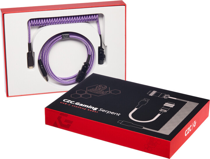 CZC.Gaming Serpent, USB-C/USB-A, 1,5m, fialový_712102483