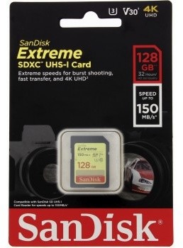 SanDisk SDXC Extreme 128GB 150MB/s UHS-I U3_37901629