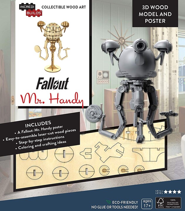 Stavebnice Fallout - Mr. Handy (dřevěná)_1323298075