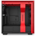 NZXT H710, okno, černočervená