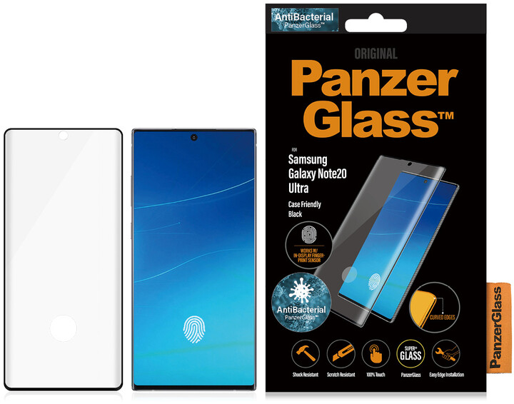 PanzerGlass ochranné sklo Premium pro Samsung Galaxy Note 20 Ultra, antibakteriální, FingerPrint Ready, černá