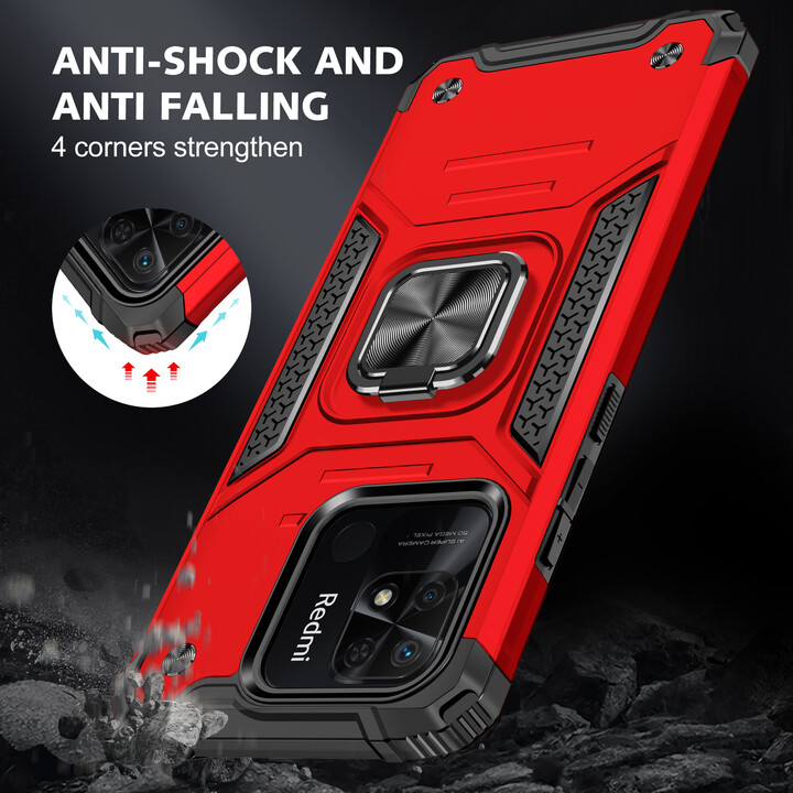 Lenuo zadní kryt Union Armor pro Xiaomi Redmi 10C, červená_2126720186