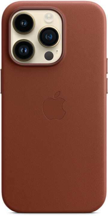 Apple kožený kryt s MagSafe pro iPhone 14 Pro, cihlově hnědá_1899646958
