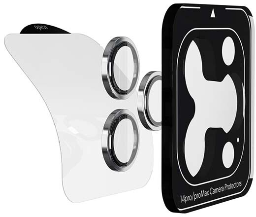 EPICO hliníkové tvrzené sklo na čočky fotoaparátu pro iPhone 14 Pro/14 Pro Max, stříbrná_1169454913