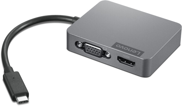 Lenovo cestovní hub Travel Hub Gen2 USB-C - HDMI,VGA, RJ45, USB-A, 4K@30Hz, šedá