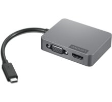 Lenovo cestovní hub Travel Hub Gen2 USB-C - HDMI,VGA, RJ45, USB-A, 4K@30Hz, šedá_1813497410